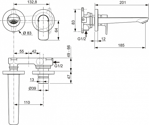 Смеситель Ideal Standard Connect Air A7029AA для раковины