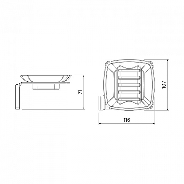 Мыльница, матовое стекло, сплав металлов, Slide, хром, IDDIS, SLISCG0i42