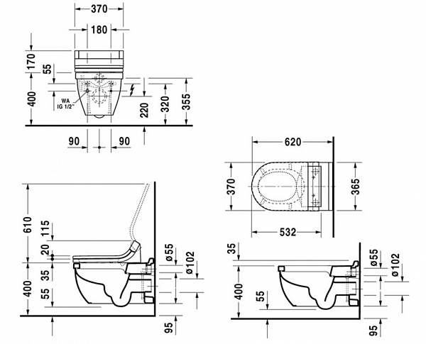 Унитаз Duravit Starck 3 2226590000 подвесной