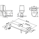 421788607SC Origin Evo 2 унитаз-компакт с приставкой биде и сиденьем микролифт
