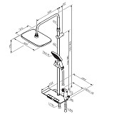 953770000 Gala ДС с ванно-душевым ТМС смесителем-полкой и гиг.душем, хром