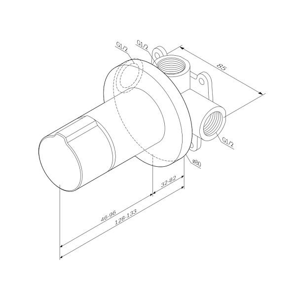 F85A65722 X-Joy TouchReel смеситель д/душа, монтируемый в стену, чёрный, шт.