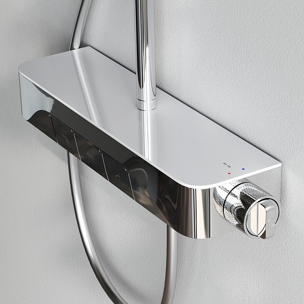 F078F700 Func, душ.система: см-ль-полка д/ванны/душа, душ.штанга, верхн. душ квадр., ручн.душ, хром