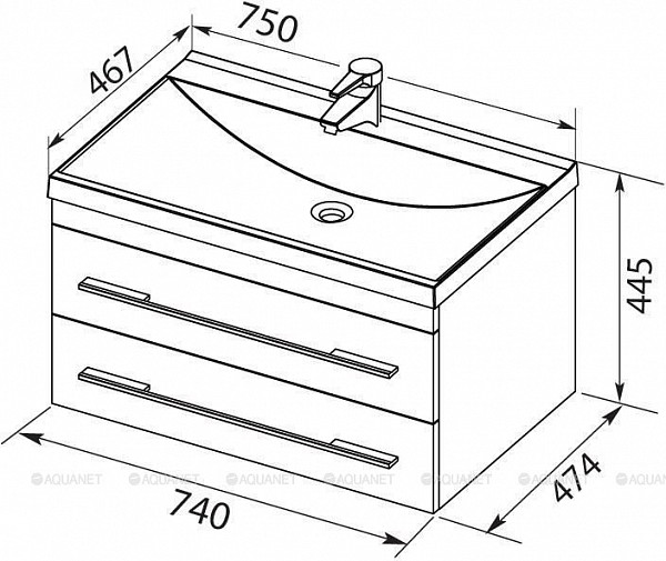 Мебель для ванной Aquanet Верона 75 New белый матовый 00281104