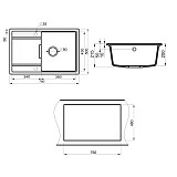 Мойка кухонная Point Лаура 78 PN3005B, черный