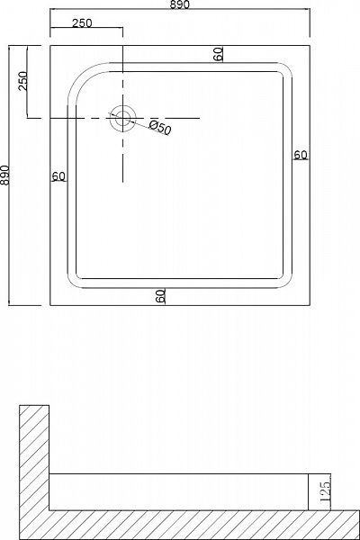 Душевой поддон Niagara Nova 90х90х13 NG- 90-90Q