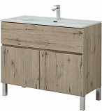 Тумба под раковину Aquanet Алвита New 100 1 ящик, 2 дверцы, дуб веллингтон белый 00277557