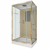 Душ.каб. NG-7772QG (1200x900х2100) низкий поддон стенки ЗОЛОТО 4 места