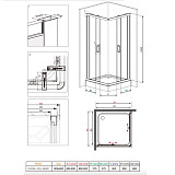 DX35WG-403-090MT Душ. огр.Skyline Square  90х90x190, профиль мат. хром, стекло прозрачное,ручка New