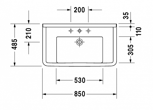 Комплект мебели Duravit тумба XBase + раковина Starck 3 85 см