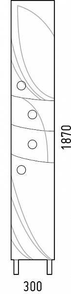 Шкаф-пенал Corozo Ультра Флора 30 белый SD-00000341