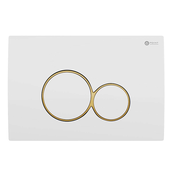 Сет: Система инсталляции Point Элемент для подвесного унитаза PN45120 + Клавиша смыва для инсталляции Point Виктория, белая/золото, PN44061WG + Унитаз подвесной Point Афина безободковый, сиденье микролифт PN41041