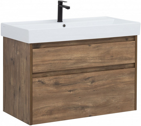 Тумба под раковину Aquanet Nova Lite 90 дуб рустикальный (2 ящика) 00249518