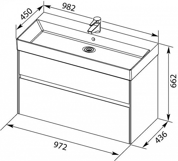 Тумба с раковиной Aquanet Бруклин 100 белый 00212599