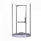 Душевое ограждение Loranto CS-816S B 100х100х200, с низким поддоном 13 см. 8 mm прозрачное закаленное стекло, металлический сифон