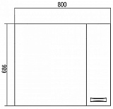 Зеркало-шкаф Акватон Диор 80x69 1A168002DR01R правый