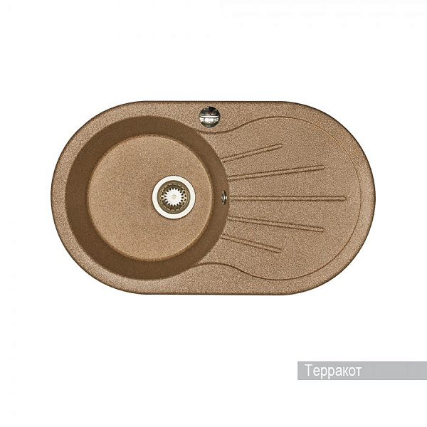 Мойка для кухни Aquaton Паола круглая с крылом терракотовая 1A714032PA270