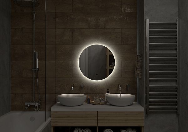 Зеркало Континент "Ajour" D 550 с бесконтактным сенсором, холодная подсветка