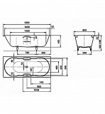 Стальная ванна Kaldewei Novola Duo 180x80 241700013001 easy-clean mod. 257 с отверстиями под ручки