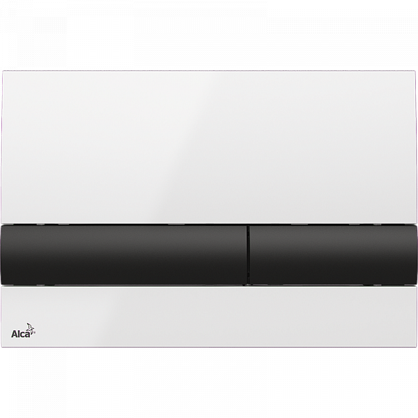 Клавиша смыва AlcaPlast M1710-8 белая/черная