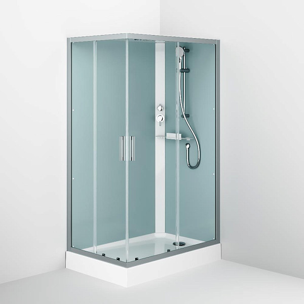 W90C-404-12090MT Gem кабина душевая  120x90, прямоугольная, профиль матовый хром, стекло прозрачное
