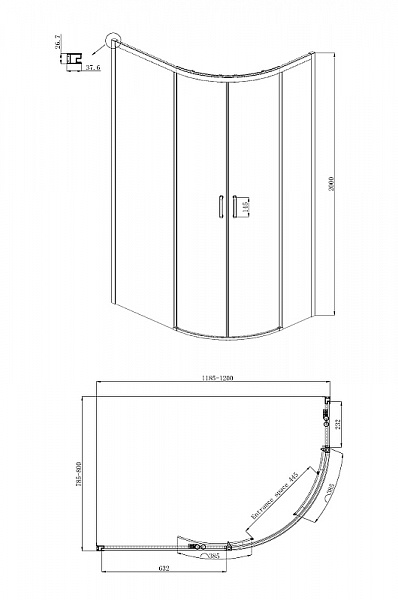 Душевое ограждение Ambassador Queen 11011103L