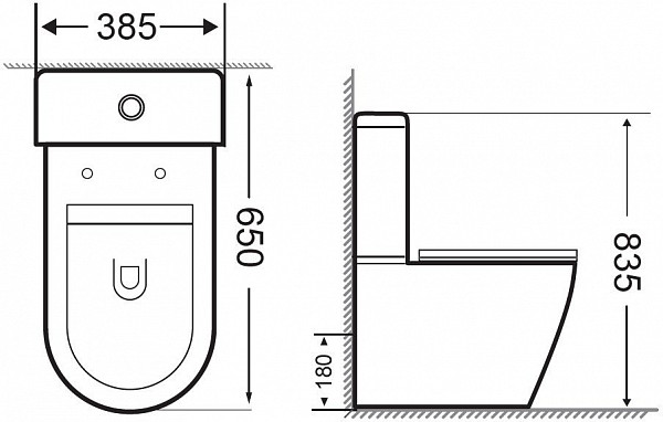 Чаша напольного унитаза Aquanet Rimless Cetus-C1 BL-102N-TPT CETUS-C1