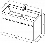 Тумба с раковиной Aquanet Латина 100 белый 00212837