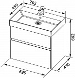 Тумба под раковину Aquanet Бруклин 70 антрацит матовый 00310141