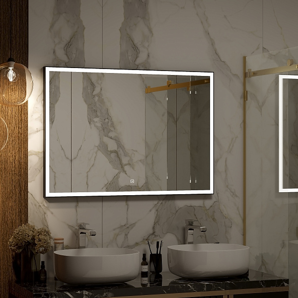 Зеркало Континент "Frame black standart" 1000x700