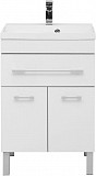 Тумба с раковиной Aquanet Верона 58 белый (напольная 1 ящик 2 дверцы) 00287667