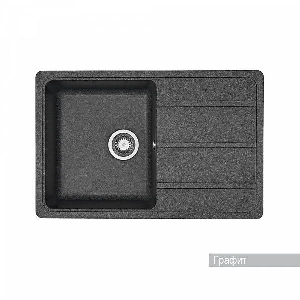 Мойка для кухни Aquaton Аманда прямоугольная с крылом графит 1A712832AD210