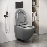 Унитаз GR-4411GLMS Color (550*365*395) СВЕТЛО-СЕРЫЙ МАТОВЫЙ подвесной БЕЗОБОДКОВЫЙ