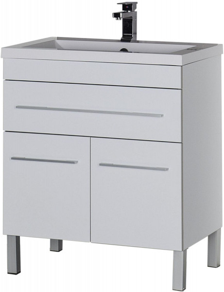 Тумба под раковину Aquanet Верона 75 белый (напольная 1 ящик 2 дверцы) 00182706