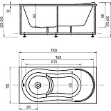 Акриловая ванна Aquatek  Афродита 170x70 AFR170-0000032