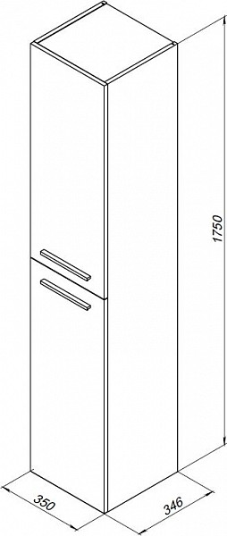 Шкаф-пенал для ванной Aquanet Nova 35 дуб рошелье 00242259