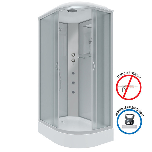 Душ.каб. NG-3312-14LG (1200х800х2150) низкий поддон(13см) стекло МАТОВОЕ 3 места