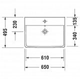 Раковина Duravit P3 Comforts 2332650000 65 см