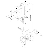 F0780910 Like,душ.система,набор:см-ль д/ванны/душа,верхний душ d220 мм, ручной душ 110 мм, 1 функция