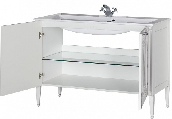 Тумба под раковину Aquanet Паола 120 белый/серебро 00181763
