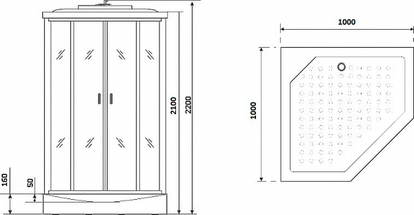 Душевая кабина Niagara Premium 100х100х220 NG- 6902-01GD BLACK