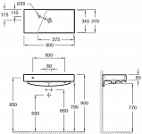 Подвесная раковина-столешница Jacob Delafon Rythmik 80х46 см EXO112-Z-00
