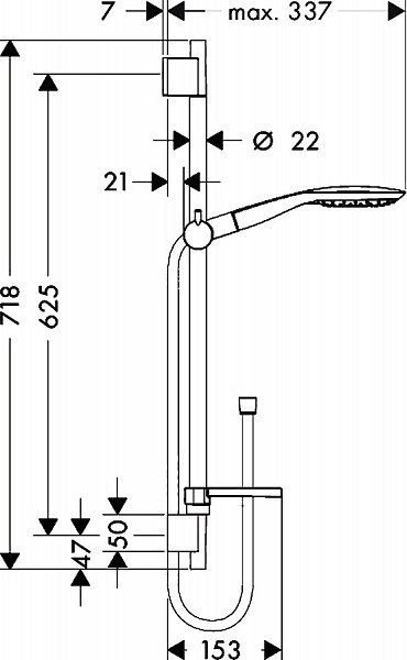 Душевой гарнитур Hansgrohe Raindance Select E 150 3 jet 27856000 65 см