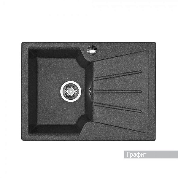 Мойка для кухни Aquaton Монца прямоугольная с крылом графит 1A716032MC210