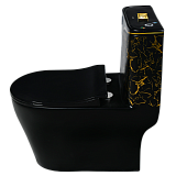 9004 Унитаз -моноблок, сиденье с микролифтом, черный/золото