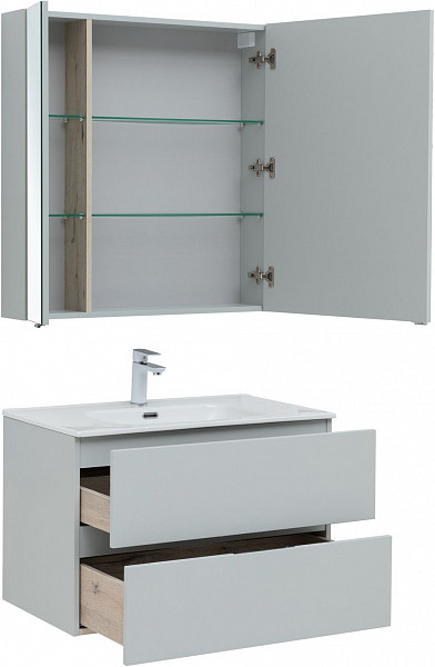 Мебель для ванной Aquanet Алвита New 80 2 ящика, серый 00274204