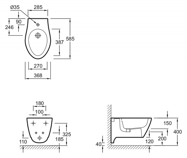 Биде подвесное Jacob Delafon Via E1745-00