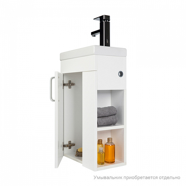 Тумба подвесная, 40 см, полки справа, белая, TORR, IDDIS, TOR40WRi95. Подходит умывальник 0014000U28
