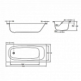 Стальная ванна BLB Universal HG 150x70 B50H с отверстиями под ручки