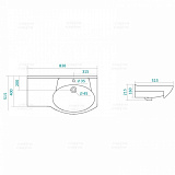 Мебельная раковина Коралл 83 левое крыло
